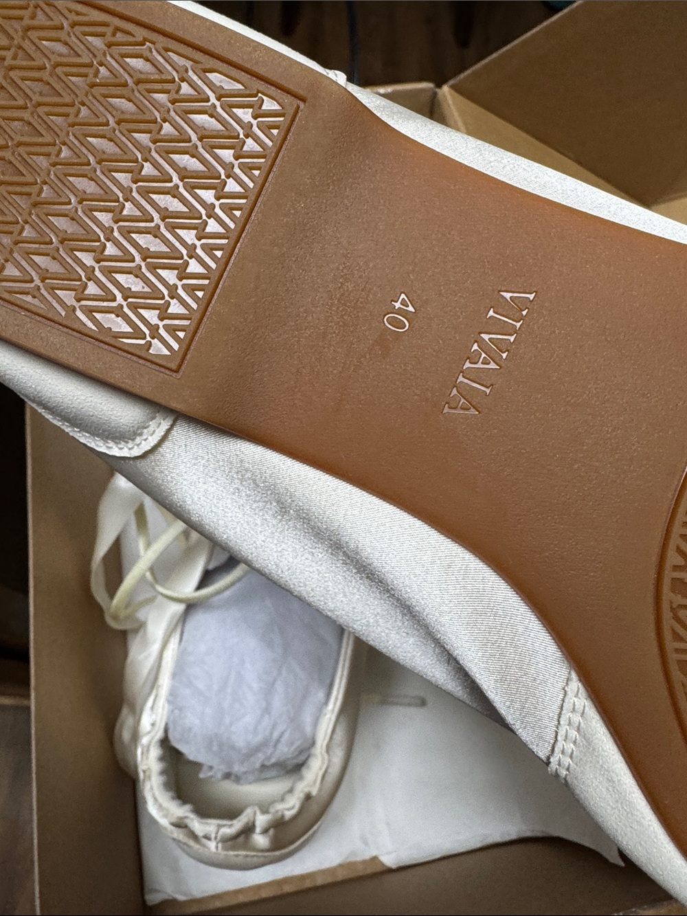 VIVAIA Women's Satin Lace-Up Sneakers in Ivory - Picture 4 of 8